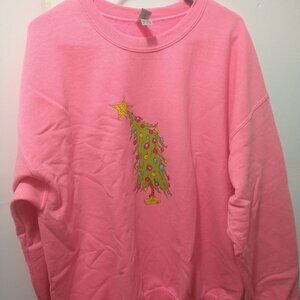 Hot Pink Christmas Tree Gildan XL top